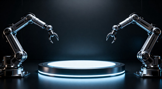 科技风机械臂展示渲染图