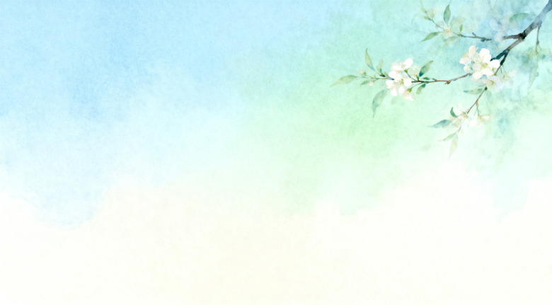 淡雅水彩花卉背景图