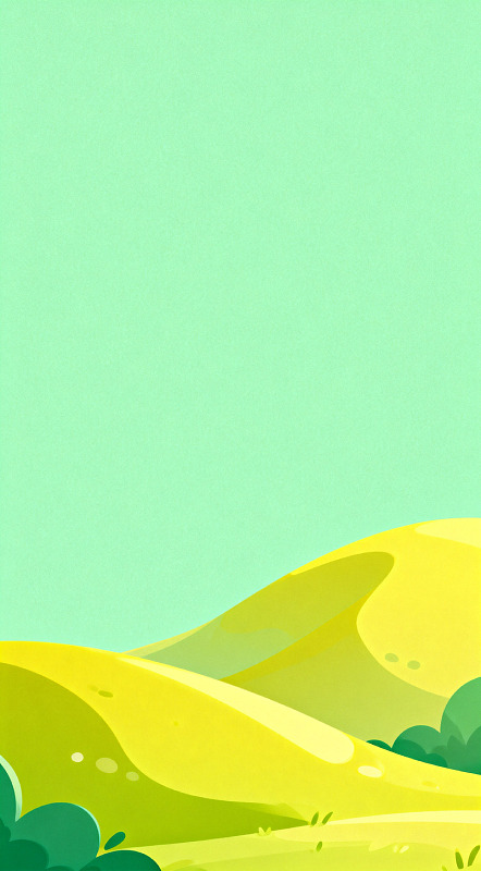 卡通风丘陵风光插画