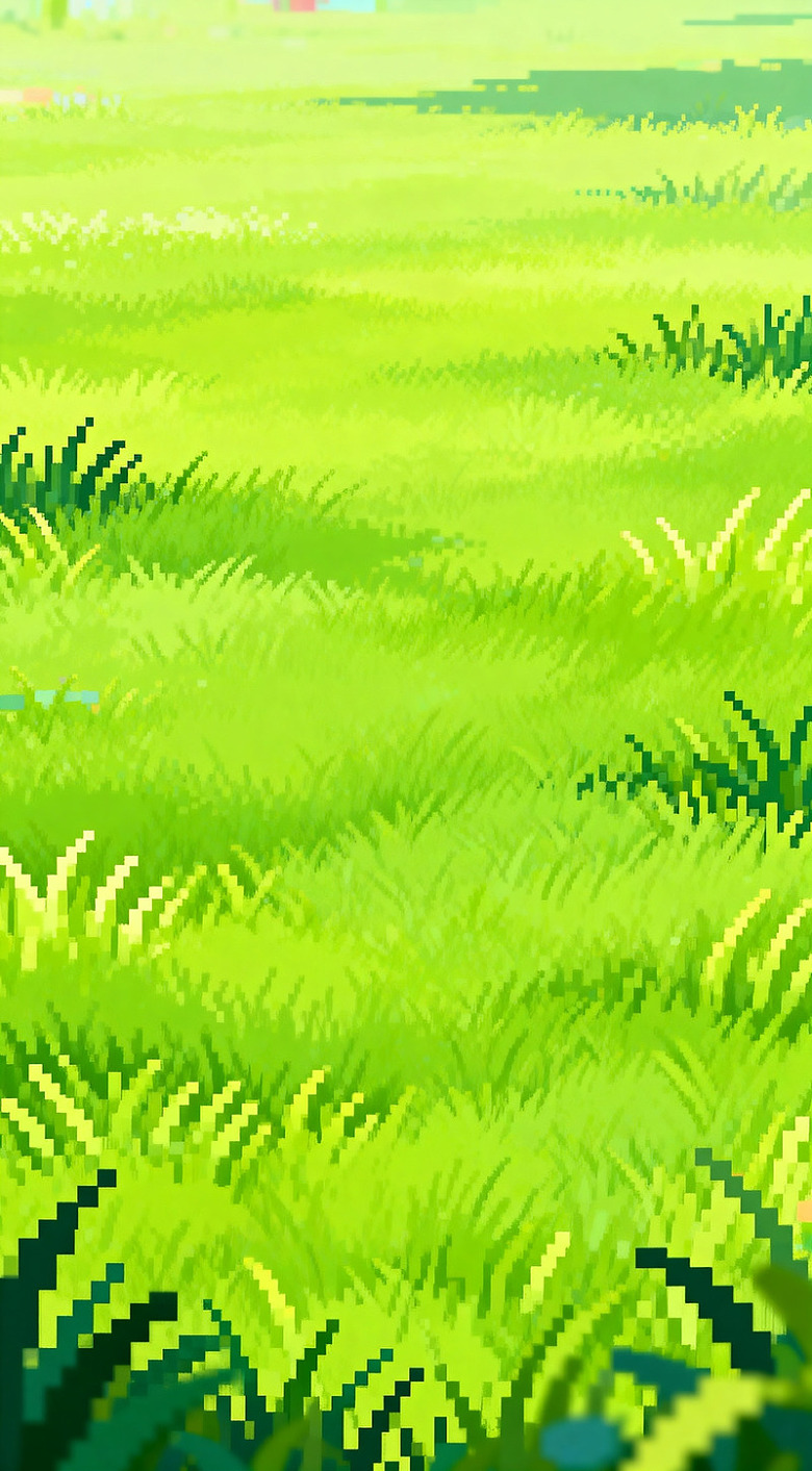 像素风草地风景插画