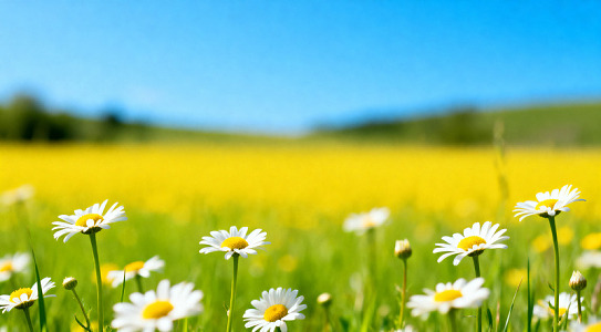 田园风光雏菊盛开自然景观片