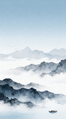 水墨山水画山水风景画图片