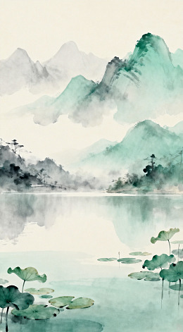 水墨山水画意境风景画
