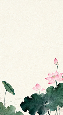 水墨荷花淡雅国画装饰画