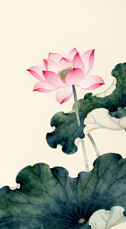 水墨荷花中国画艺术画作