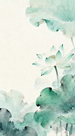 水墨荷花淡雅意境中国画