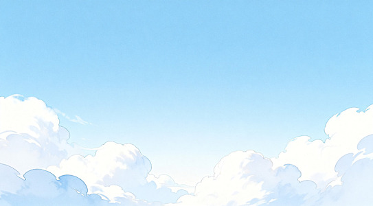 蓝天白云手绘背景