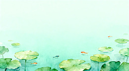 水墨荷花金鱼水墨画