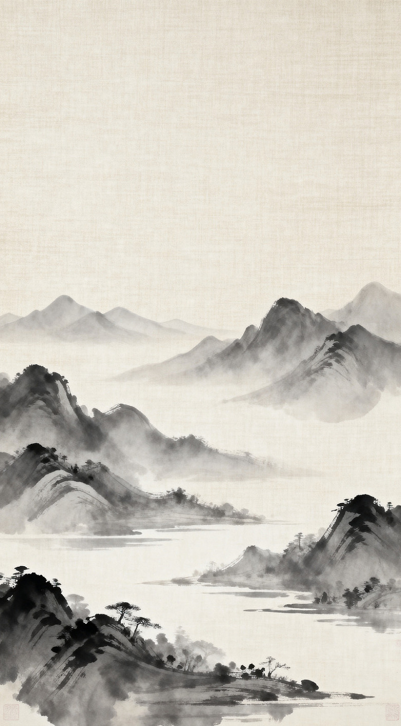 水墨山水画风景国画