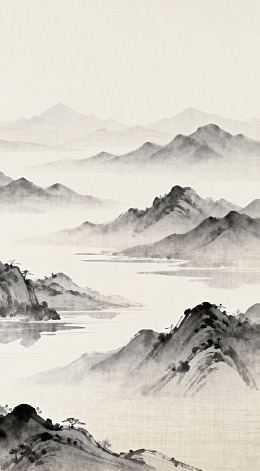 水墨山水画山水意境艺术画作
