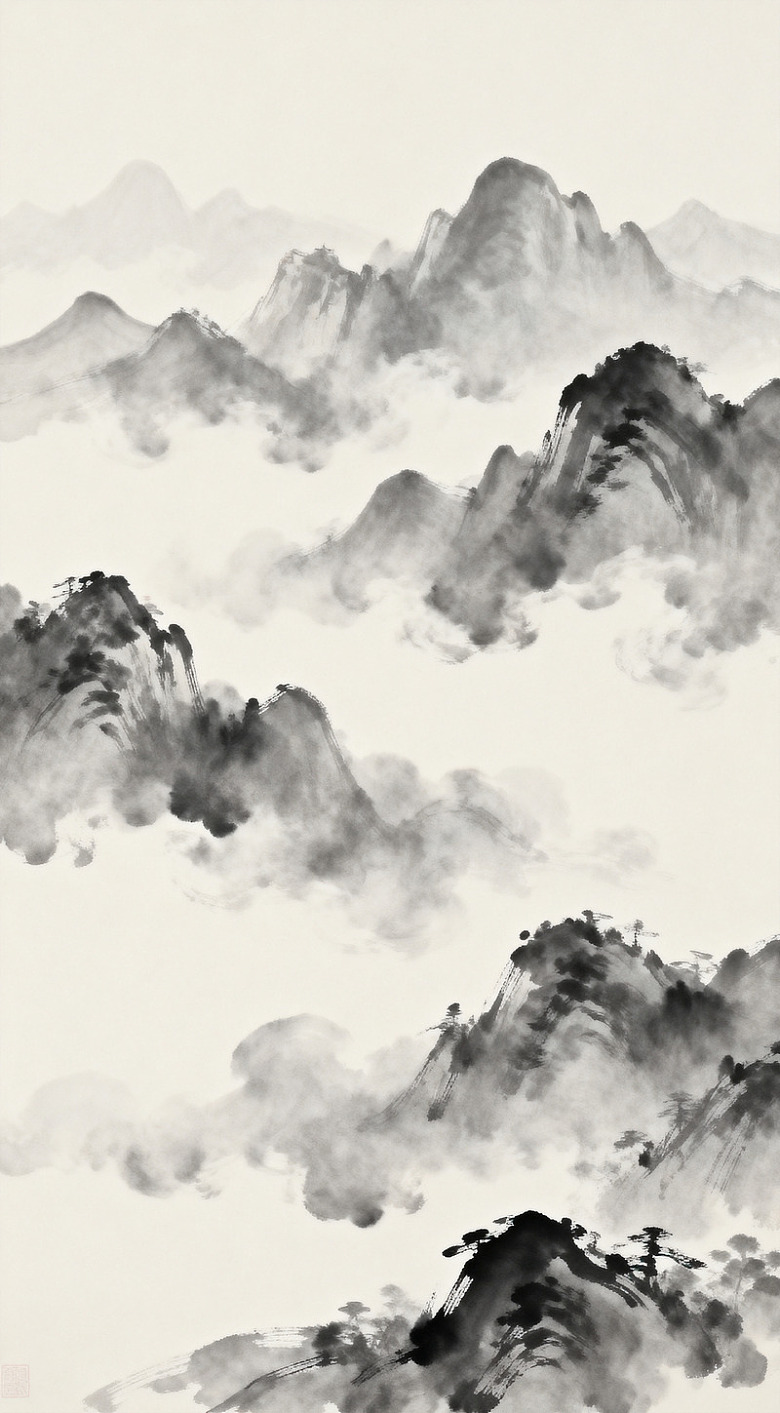 山水水墨画中国传统艺术