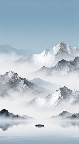 山水意境水墨画