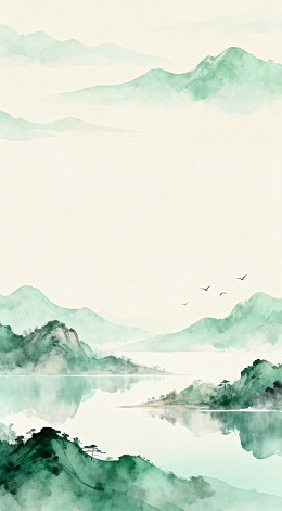 水墨山水画风景画素材