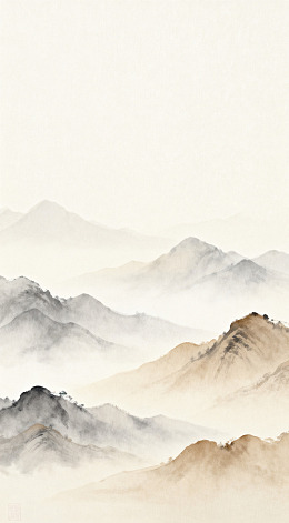 水墨山水画远景图