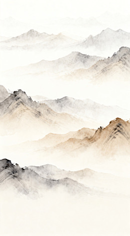 水墨山水淡雅意境图
