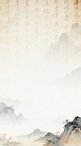 古韵山水画书法作品素材