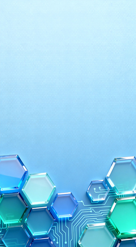 科技风六边形电路图案设计