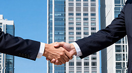 商务城市握手合作