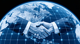 全球化合作握手地球图