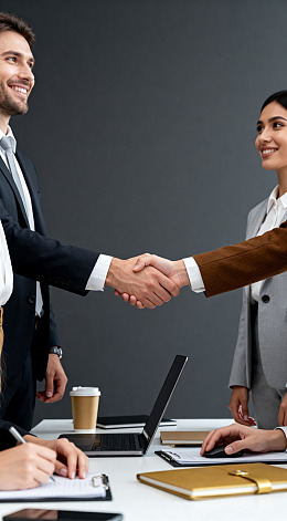 商务洽谈握手场景