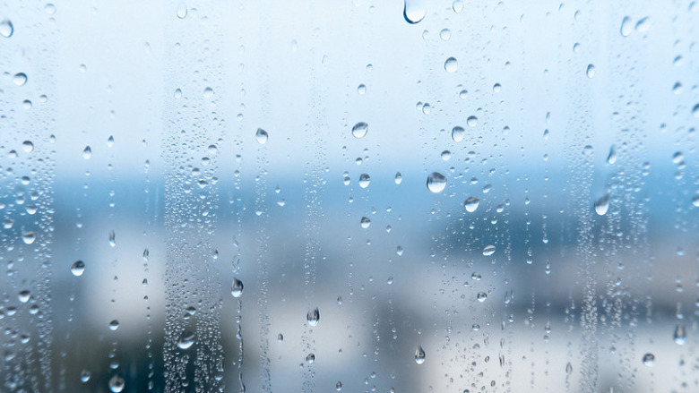雨滴玻璃窗风景