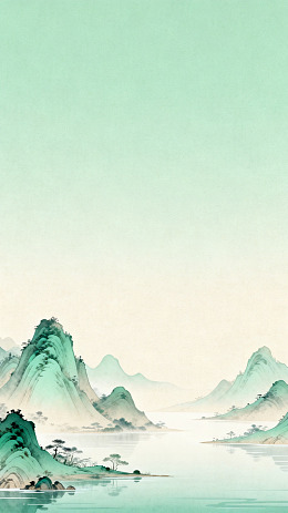 水墨山水画意境风景图