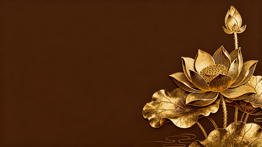 金色莲花装饰艺术品