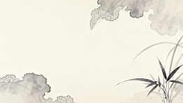 水墨风格兰花云雾装饰画
