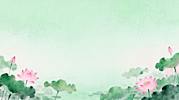 水墨荷花淡雅背景图