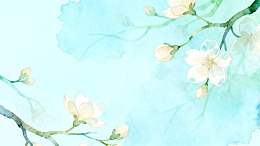 水彩花卉淡雅意境插画