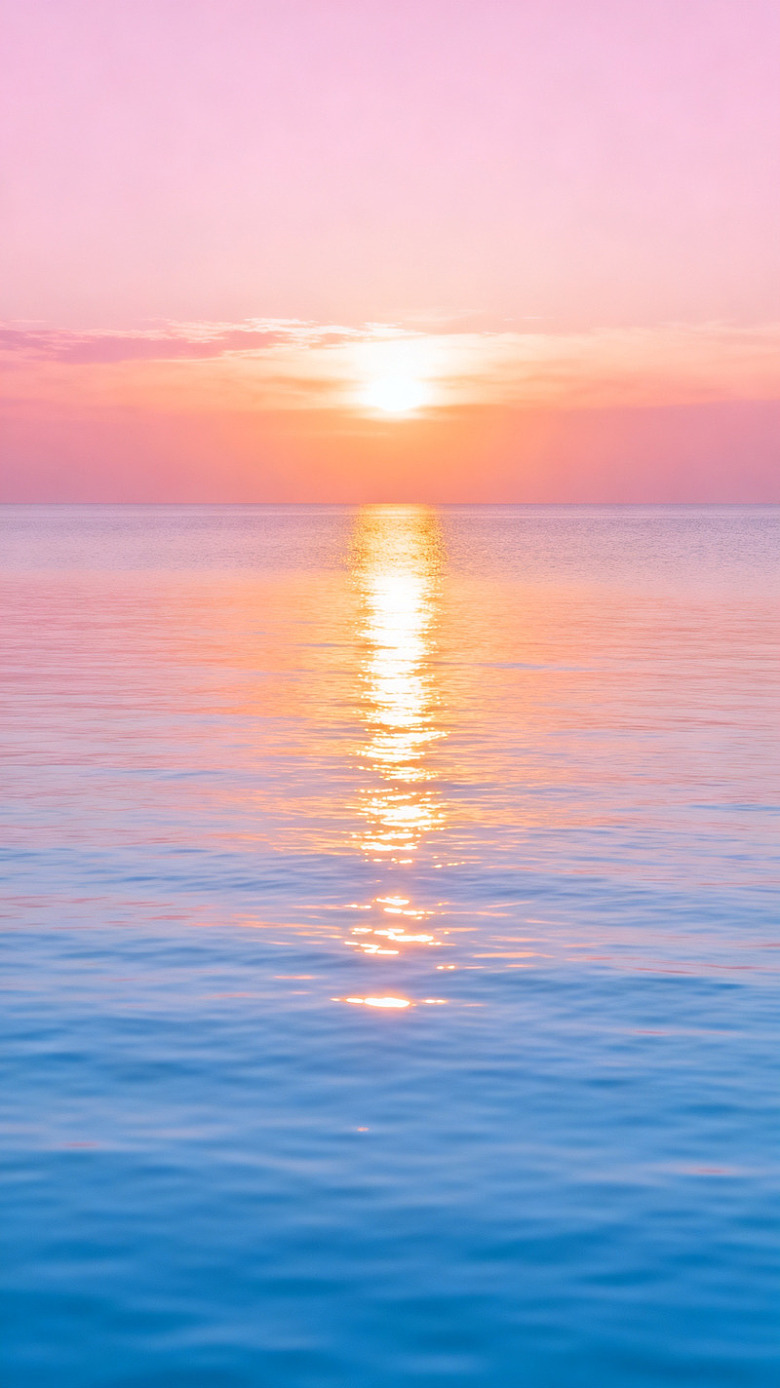 海平面日出美景片