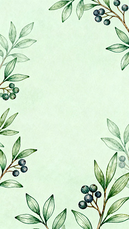 水彩植物边框插画设计素材