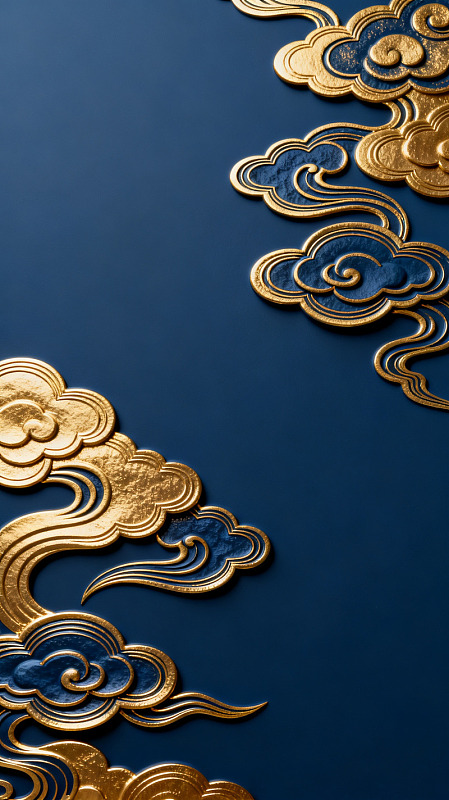 金色云纹装饰图案