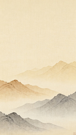山水画卷水墨风格