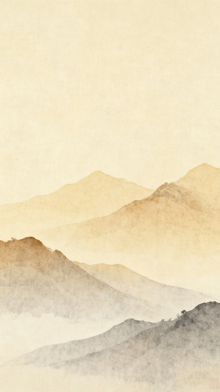 水墨山水画远山背景图