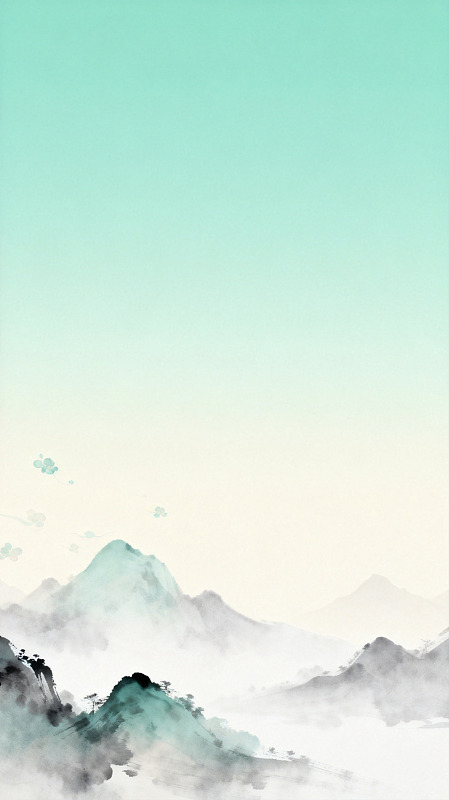水墨山水画远山背景图