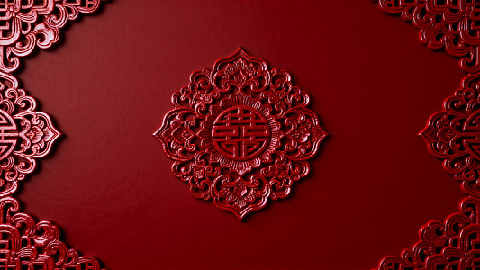 红色传统花纹图案设计素材