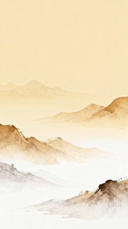 水墨山水国画风格画