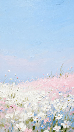 油画风花海风景艺术画