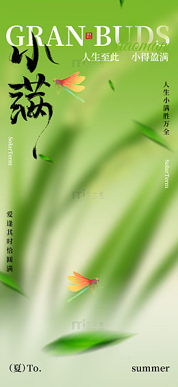 夏日小满诗意海报