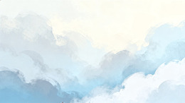 水彩云朵天空装饰画
