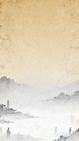 古风水墨山水画背景素材