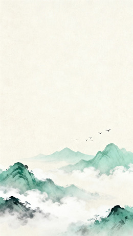 水墨山水画古风意境背景图