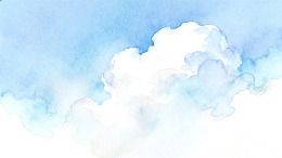 水彩云朵天空背景图
