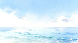 水彩海景天空海报设计素材