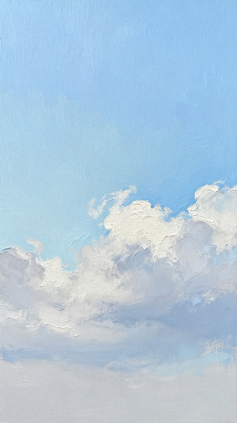 油画风格天空云彩绘画作品