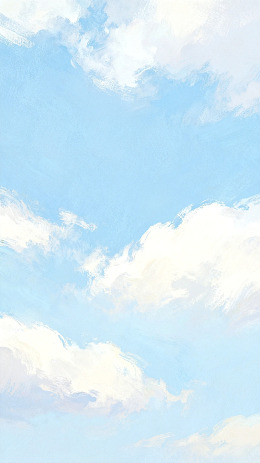 蓝天白云水彩画