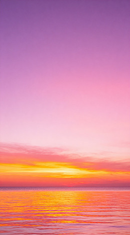 紫橙海天日落美景