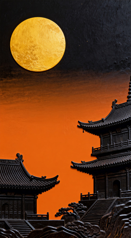古典建筑月色美景