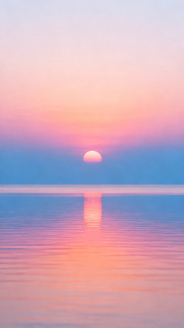夕阳海平面美景